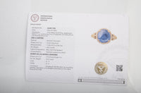4.49 Ct Oval Cabochon Natural Corunum Sapphire 14K Gold Ring