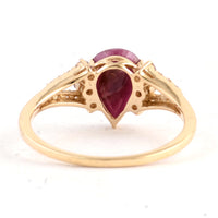 1.65 Ct Pear Ruby 14K Gold Ring