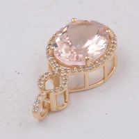 3.56 Ct Oval Morganite 9K Gold Pendant