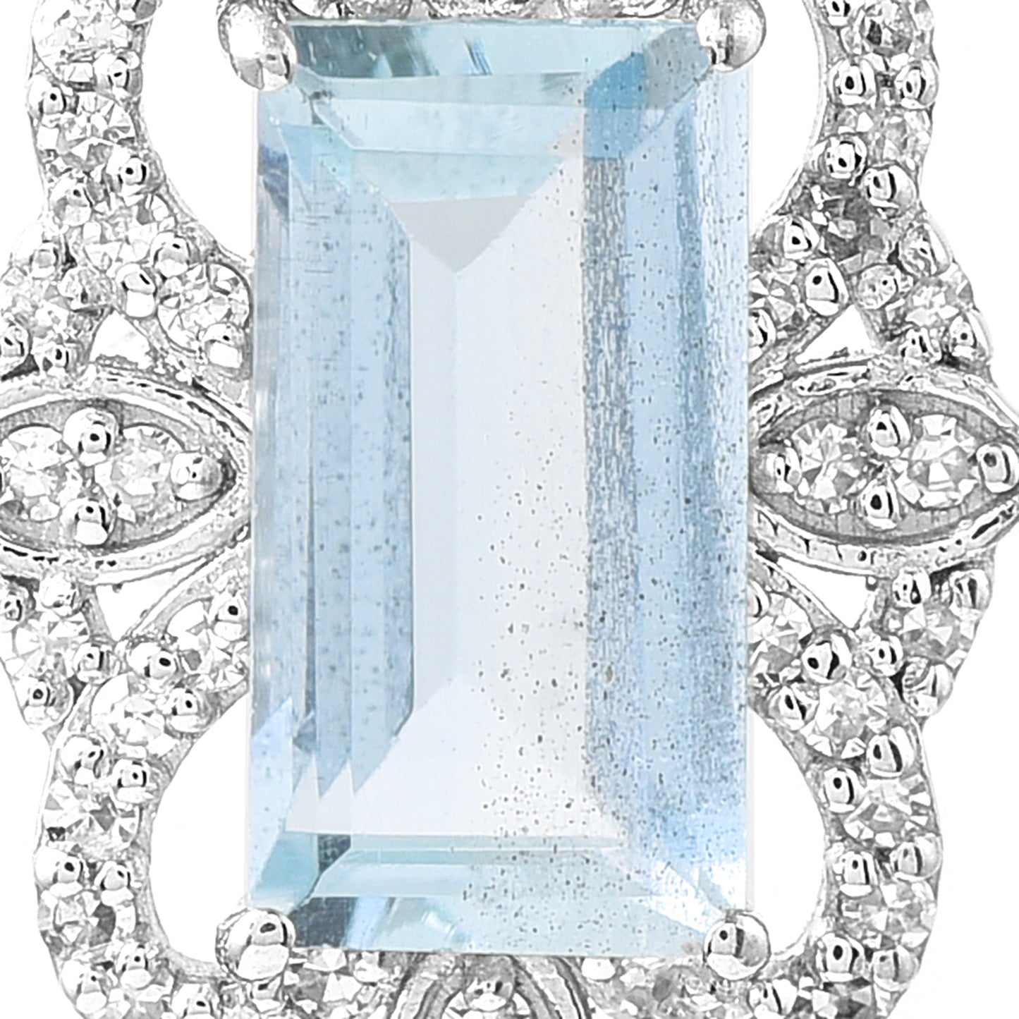 1.13 Ct Octagon Aquamarine 950 Platinum Pendant