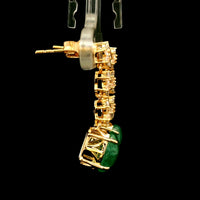 3.30 Ct Oval Emerald 14K Gold Earrings