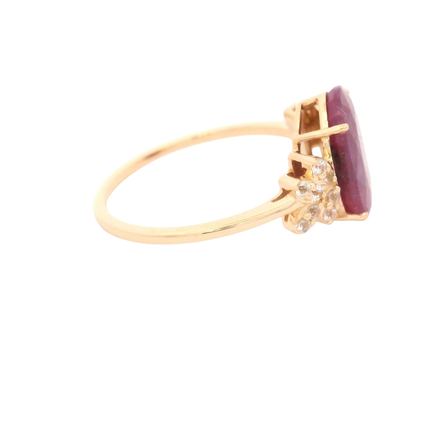 3.54 Ct Oval Ruby 14K Gold Ring