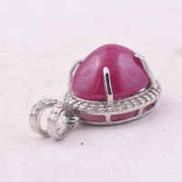 5.43 Ct Oval Cabochon Cut Natural Ruby 950 Platinum Pendant