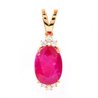 5.05 Ct Oval Ruby 18K Gold Pendant