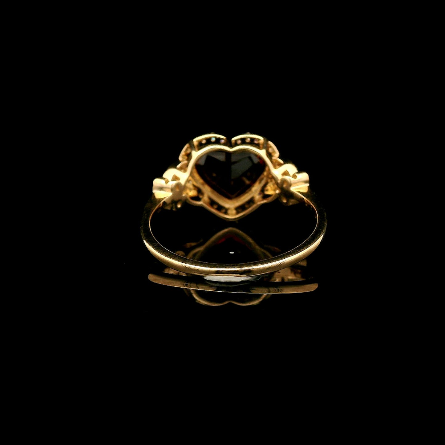 2.13 Ct Heart Mixed Cut Natural Garnet 14K Gold Ring