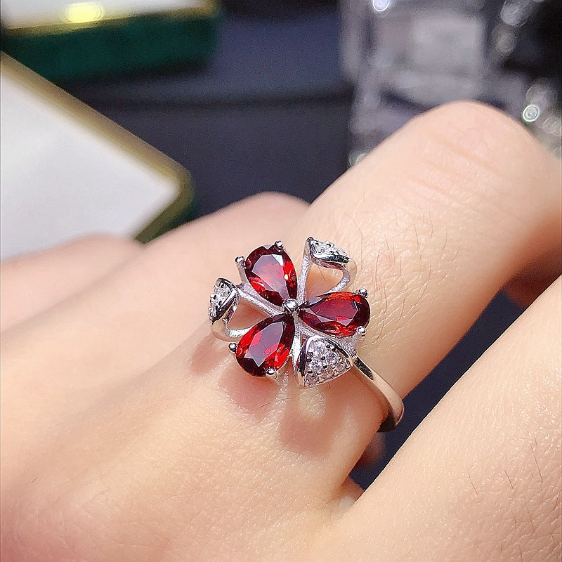 Garnet 925 Sterling Silver Ring