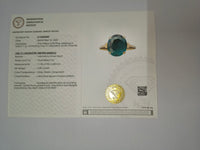 3.26 Ct Oval Mixed Cut Lab Grown Emerald 14K Gold Ring
