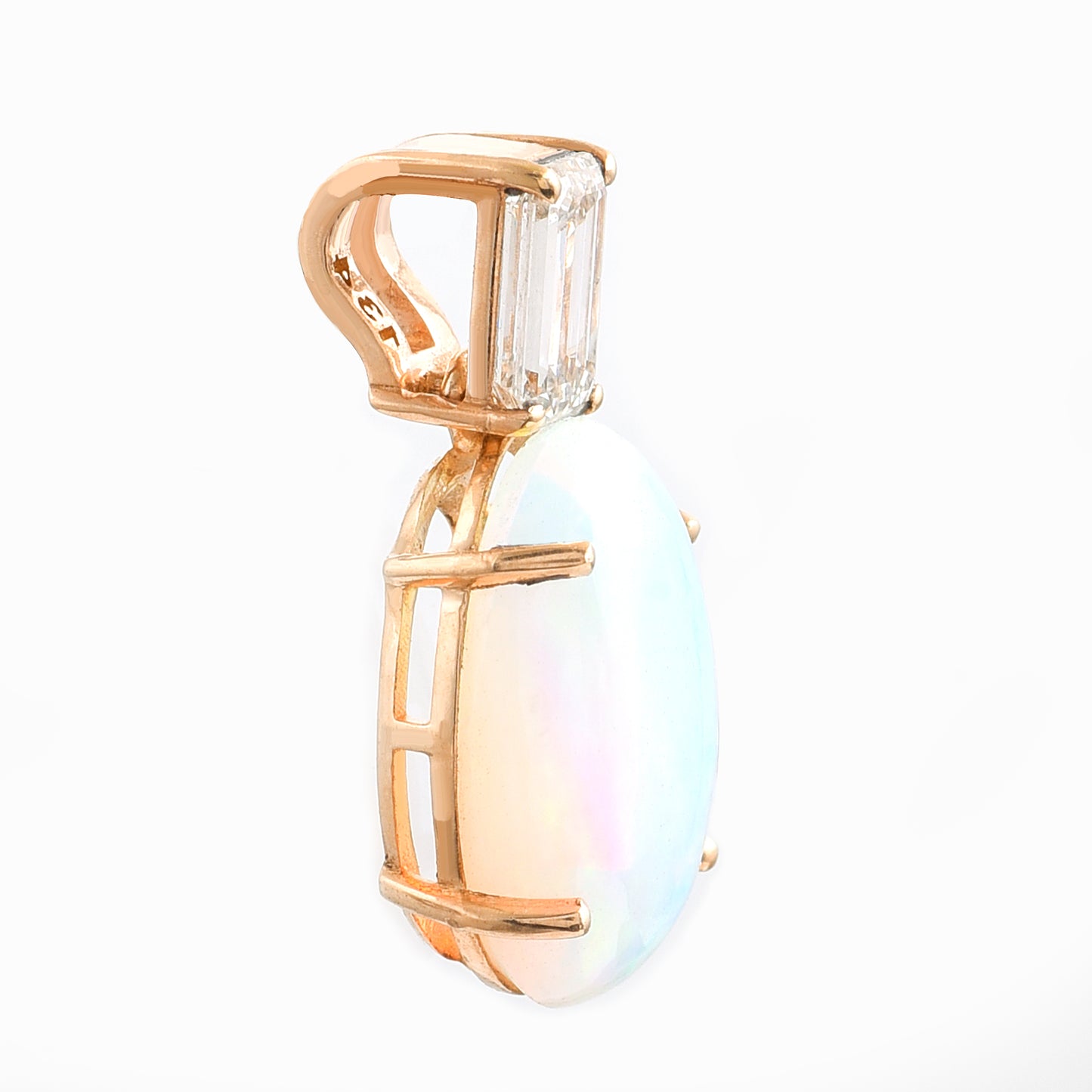 2.72 Ct Oval Opal 14K Gold Pendant