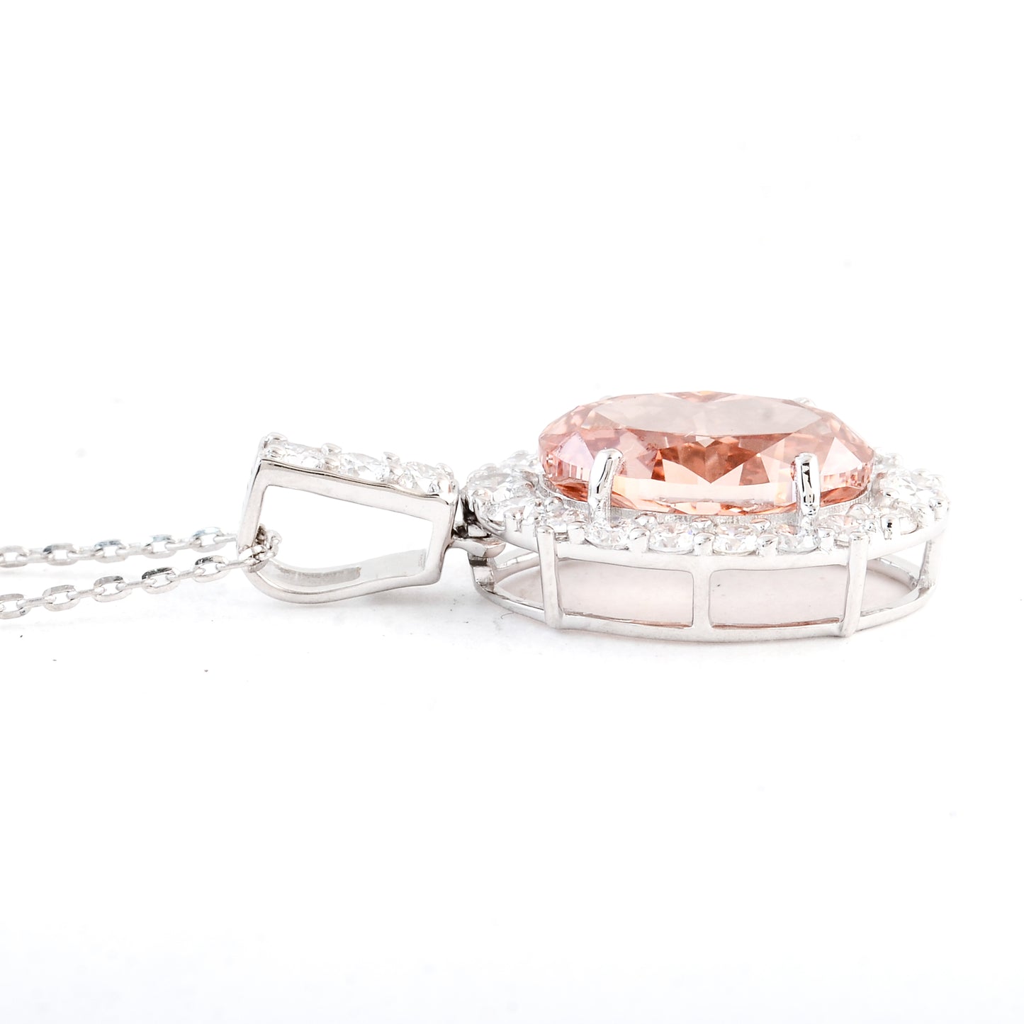 3.71 Carats Pink Lab Grown Diamond 14K Gold Pendant