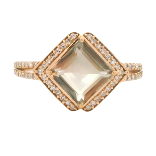 1.91 Ct Square Oregon Sunstone 14K Gold Ring