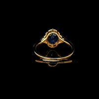 2.14 Ct Oval Mixed Cut Natural Sapphire 14K Gold Ring