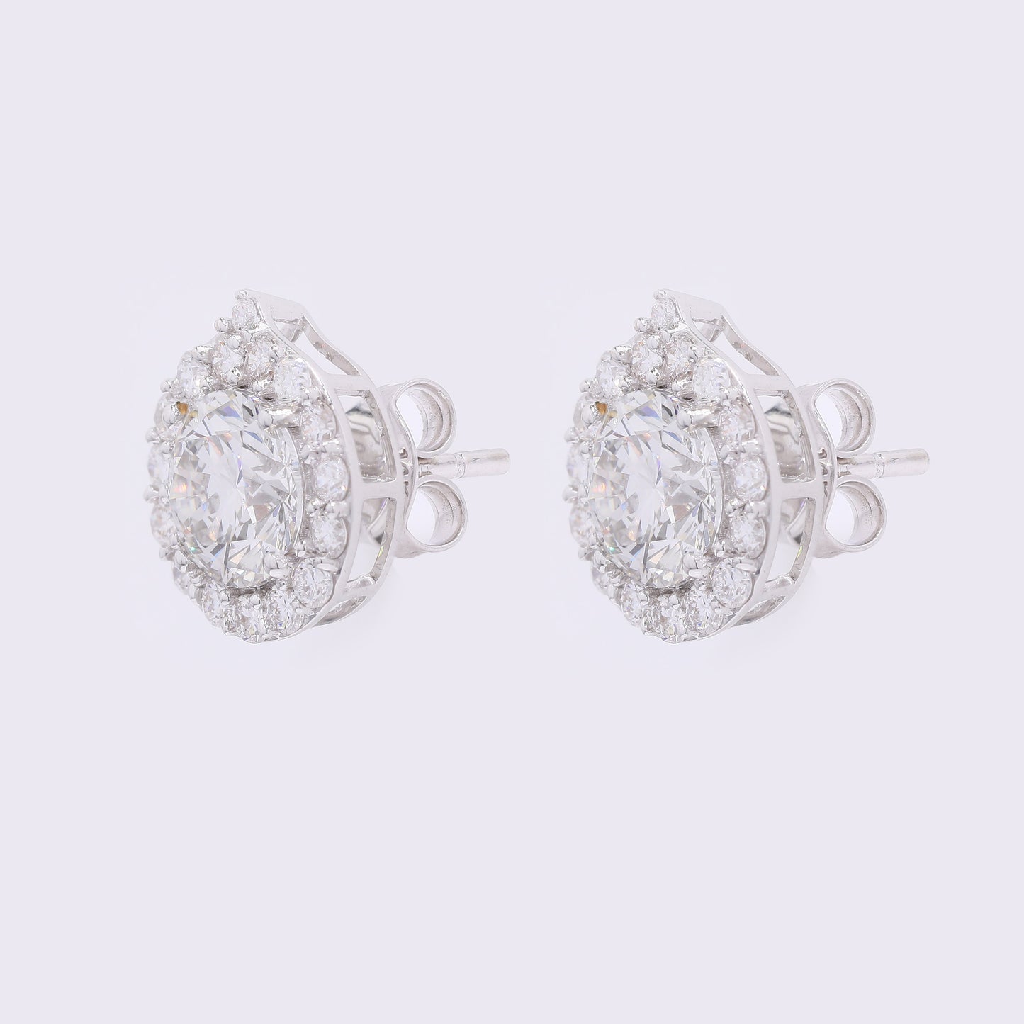 3.85 Carats Lab Grown Diamond 14K Gold Earrings