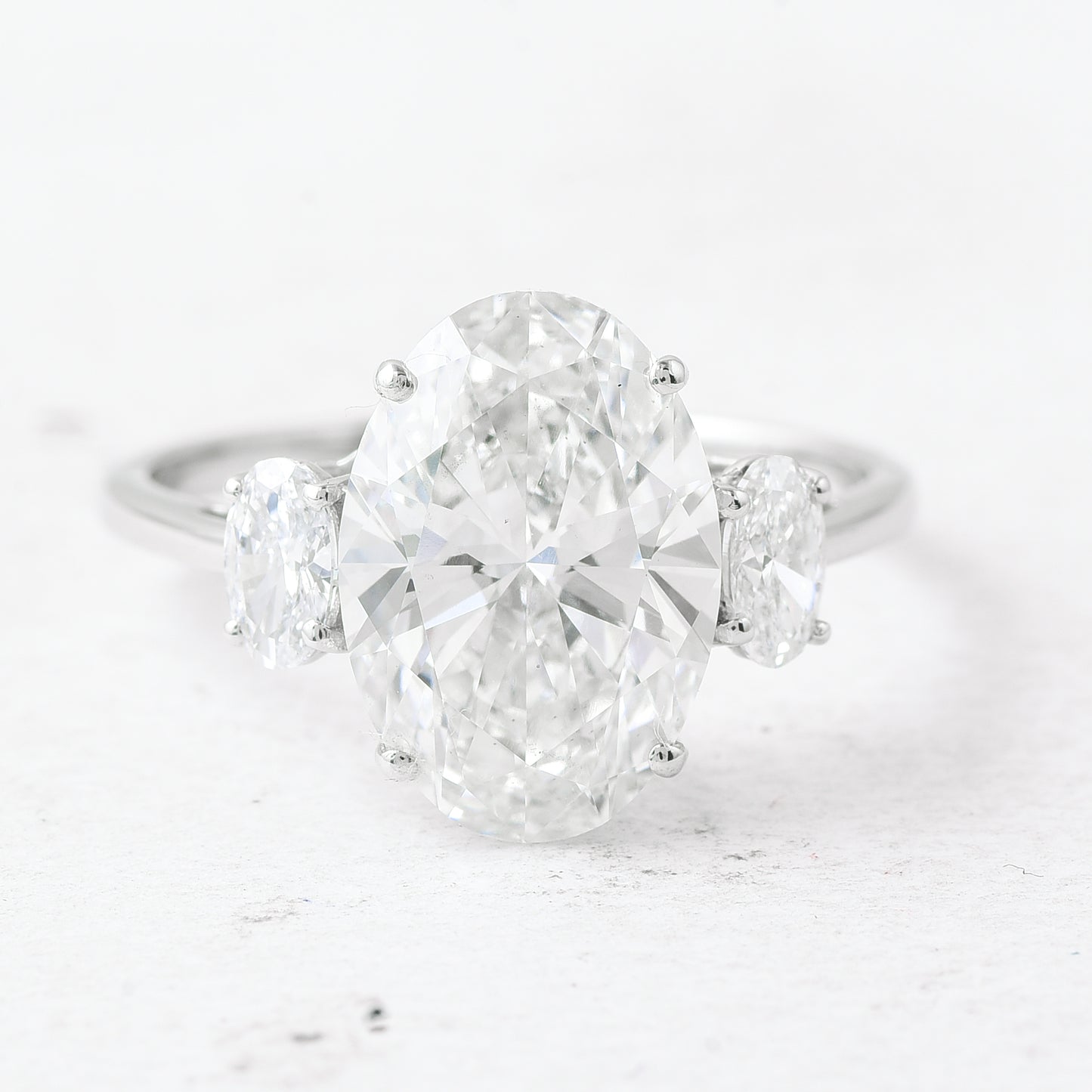 4.17 Ct Oval Lab Grown Diamond 950 Platinum Ring
