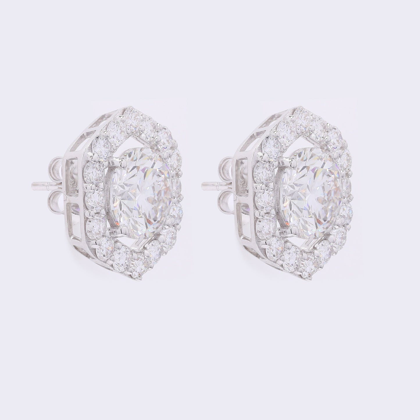 4.14 Carats Lab Grown Diamond 14K Gold Earrings