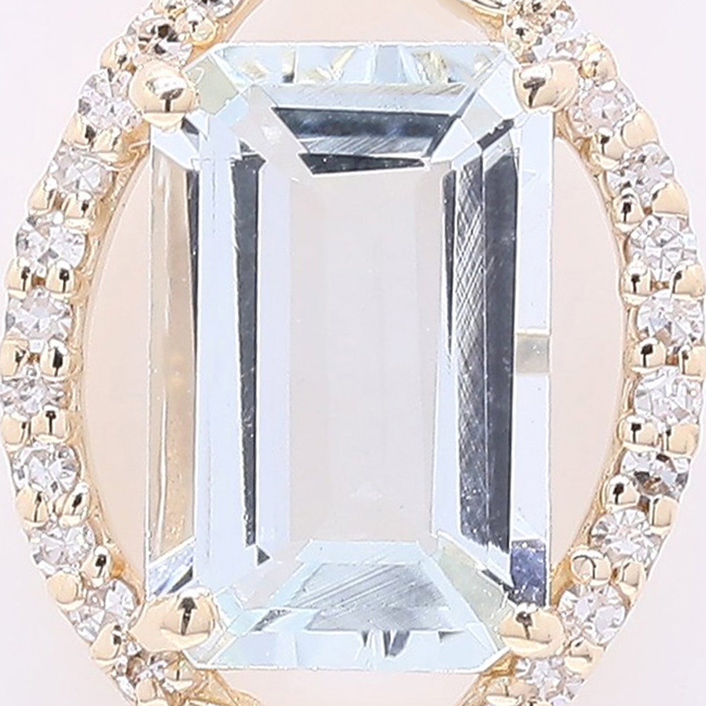 1.13 Ct Octagon Step Cut Natural Aquamarine 14K Gold Pendant
