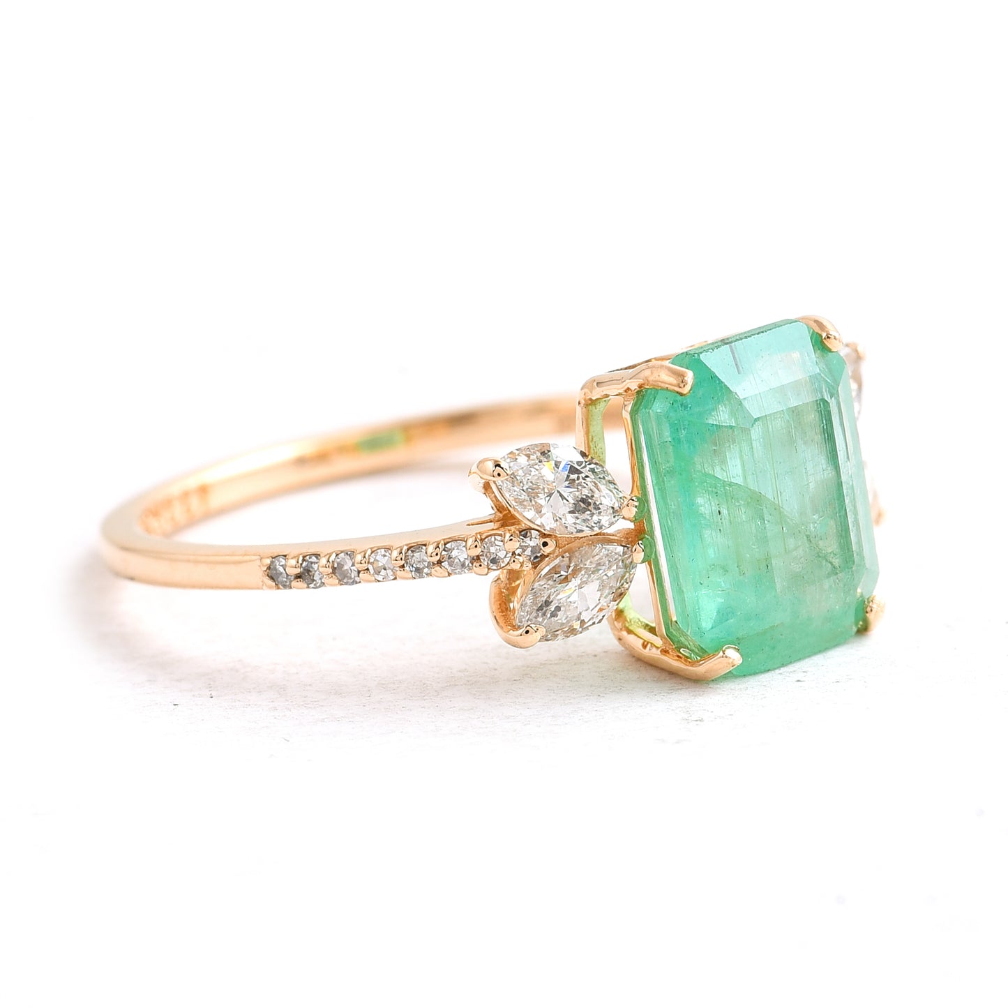 2.40 Ct Octagon Emerald 14K Gold Ring