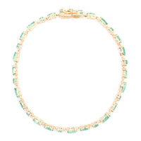 5.35 Ct Oval Emerald 14K Gold Bracelet