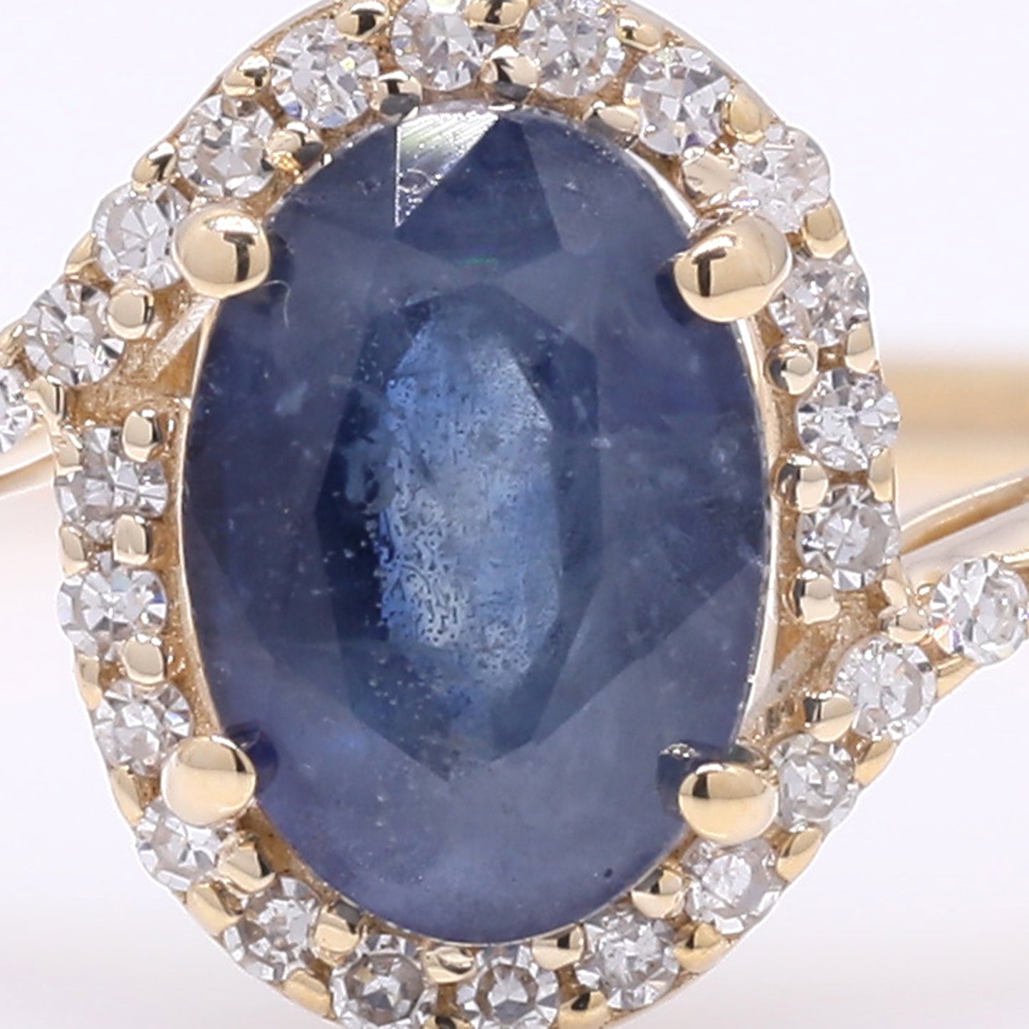 1.37 Ct Oval Mixed Cut Natural Sapphire 14K Gold Ring