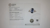 5.30 Ct Oval Mixed Cut Lab Grown Sapphire 14K Gold Ring
