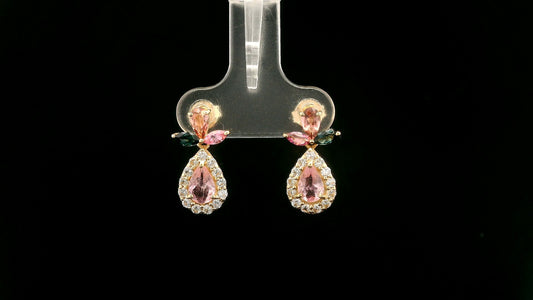 1.64 Ct Pear Tourmaline 14K Gold Earrings