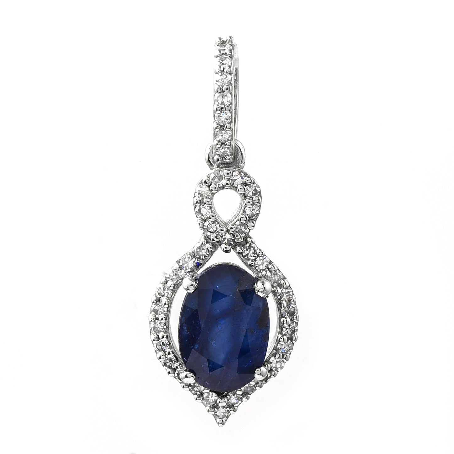 1.25 Ct Oval Sapphire 950 Platinum Pendant