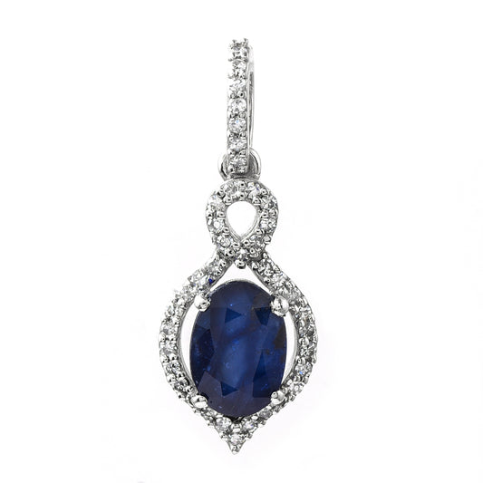 1.25 Ct Oval Sapphire 950 Platinum Pendant