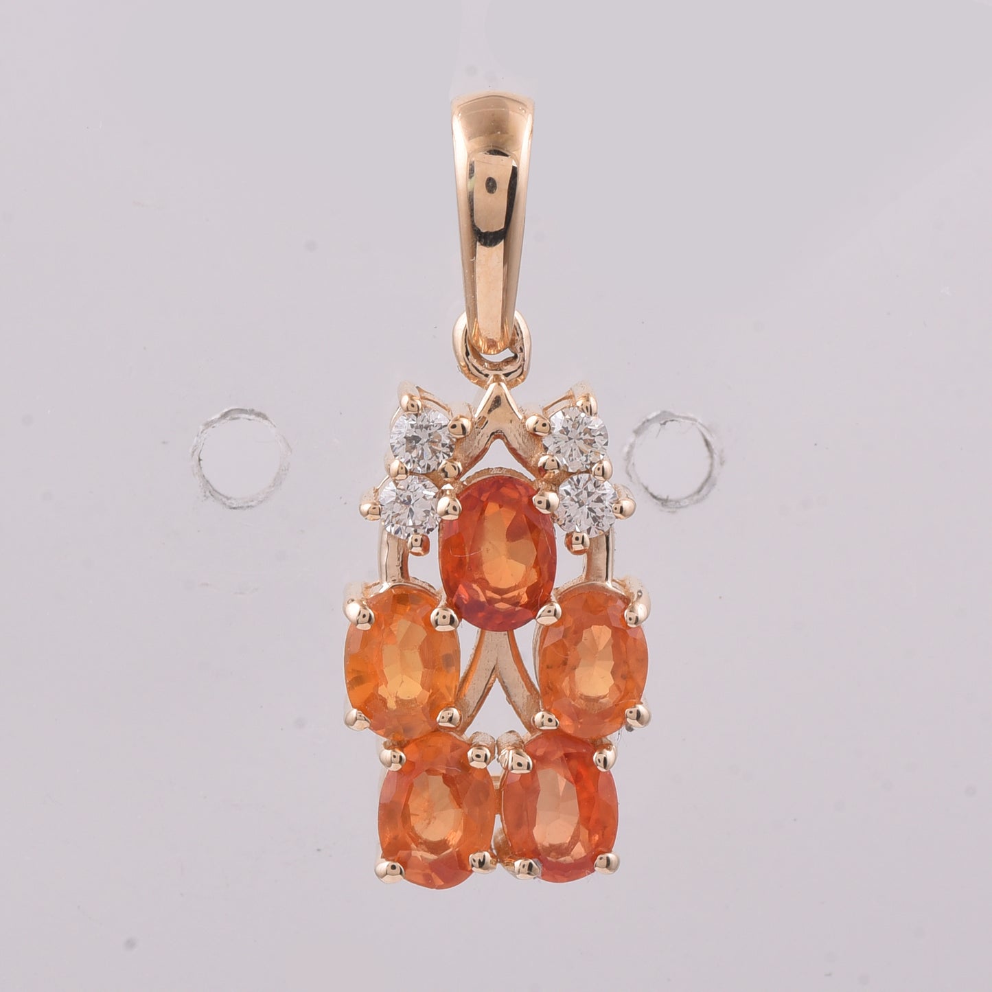 1.35 Ct Oval Natural Multi Coloured Sapphire 14K Gold Pendant