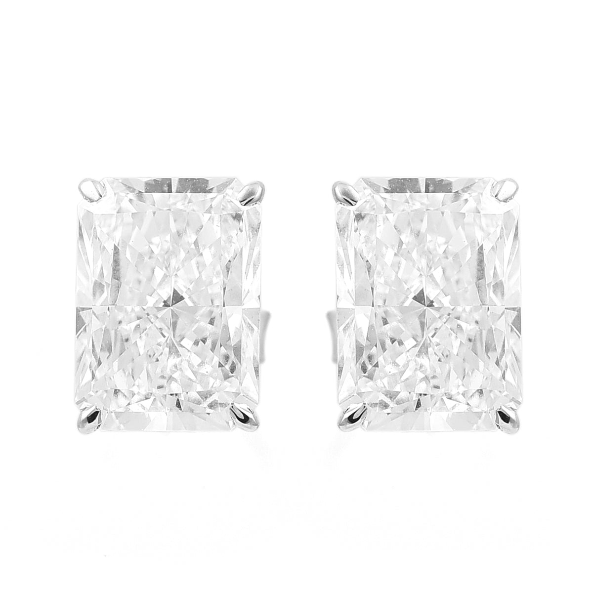 3.79 Carats Lab Grown Diamond 14K Gold Earrings