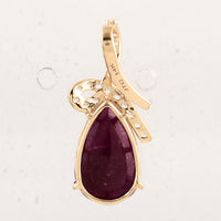 2.88 Ct Pear Ruby 14K Gold Pendant