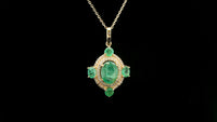 1.64 Ct Oval Emerald 14K Gold Pendant