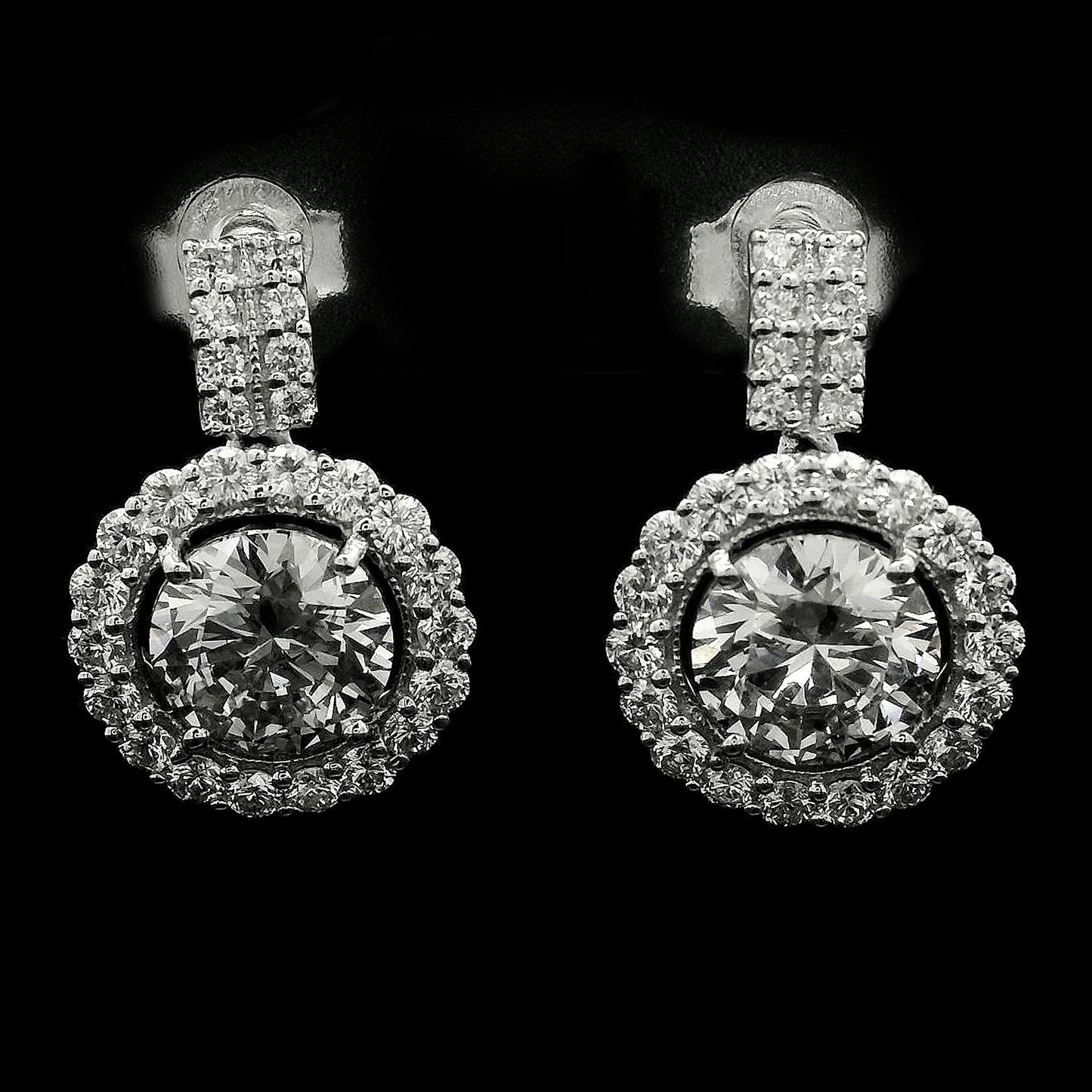 4.27 Carats Lab Grown Diamond 14K Gold Earrings