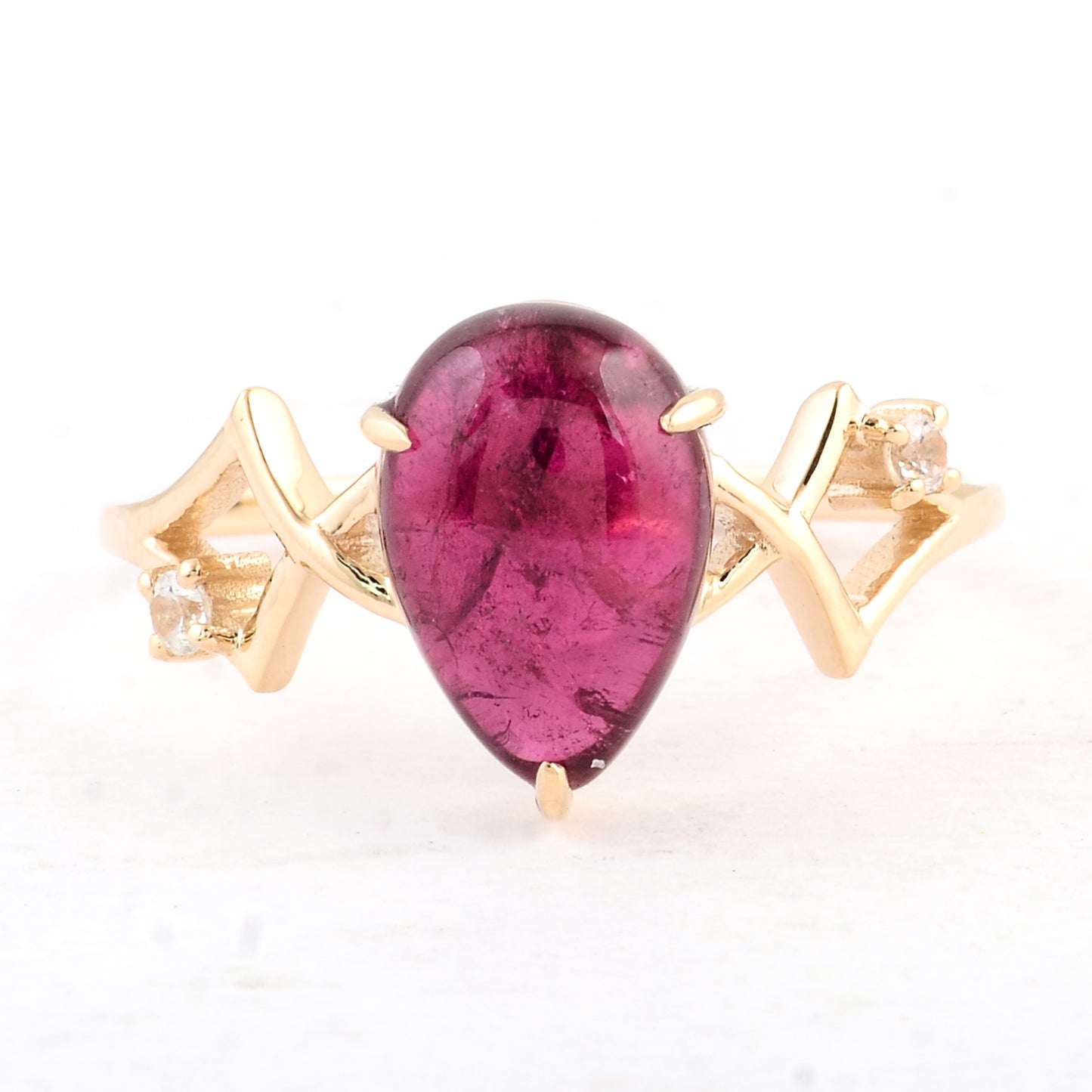 3.14 Ct Pear Tourmaline 14K Gold Ring