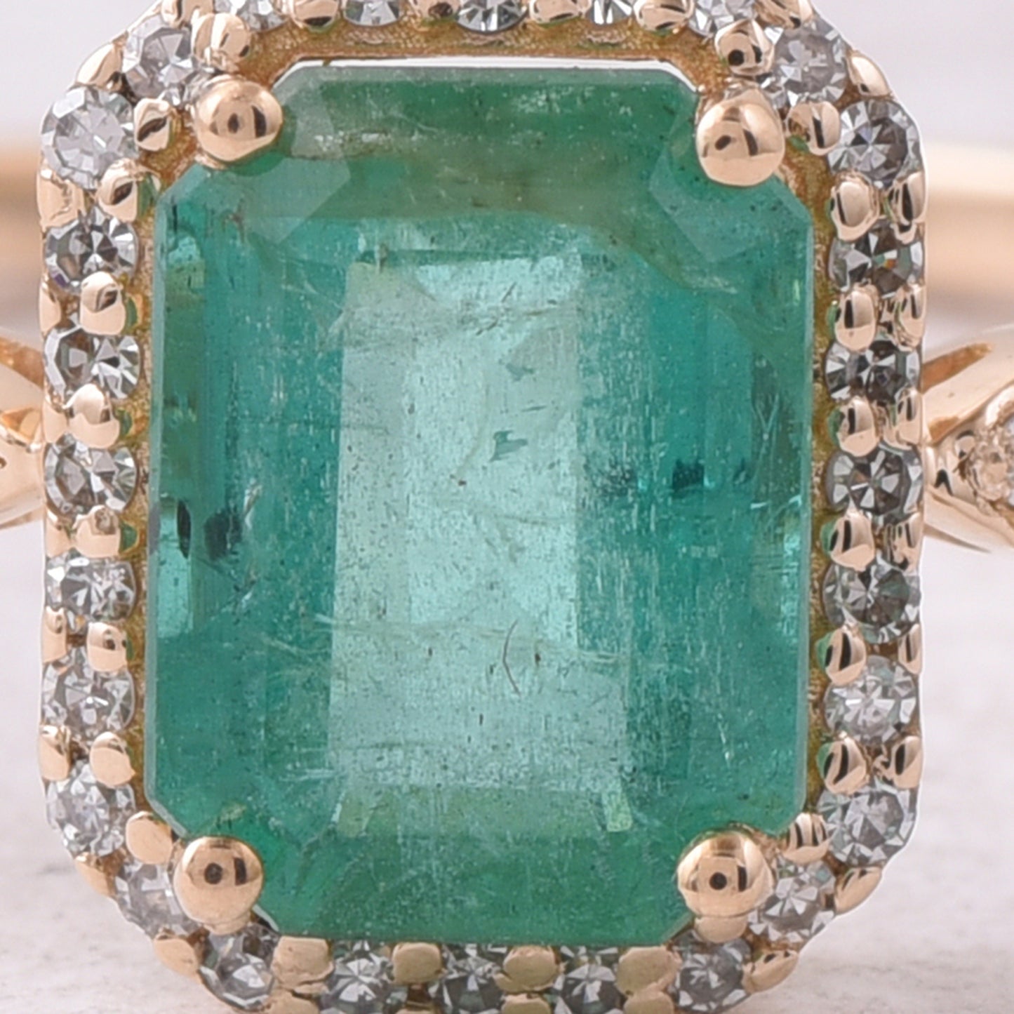 1.46 Ct Octagon Step Cut Natural Emerald 14K Gold Ring