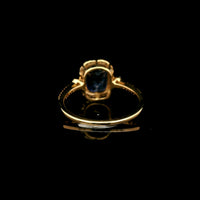 2.95 Ct Cushion Mixed Cut Natural Sapphire 14K Gold Ring