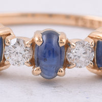 1.42 Ct Oval Cabochon Cut Natural Sapphire 14K Gold Ring