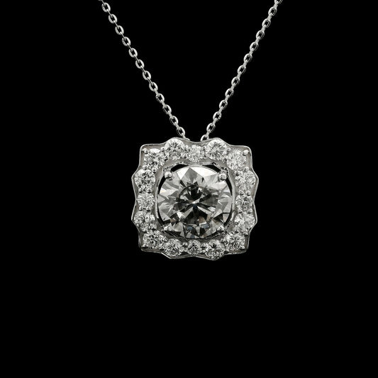3.20 Carats Lab Grown Diamond 14K Gold Pendant