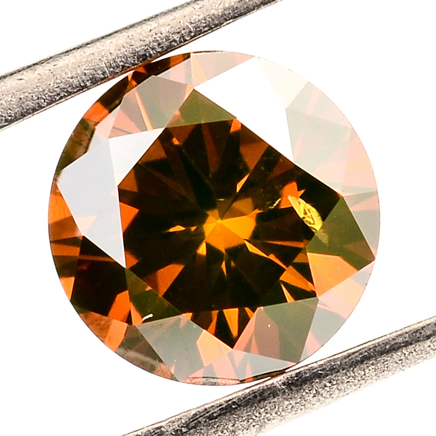 0.38 Red Diamond Round Loose Gemstone