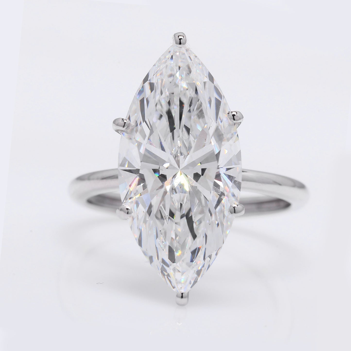 7.20 Ct Marquise Brilliant Lab Grown Diamond 950 Platinum Ring