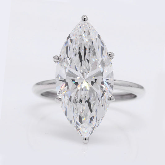 7.20 Ct Marquise Brilliant Lab Grown Diamond 950 Platinum Ring