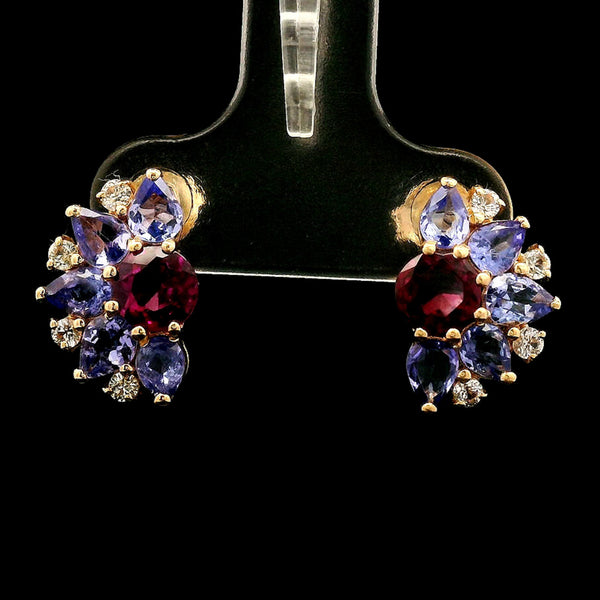 2.63 Ct Round Tourmaline 14K Gold Earrings