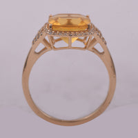 2.09 Ct Cushion Mixed Cut Natural Fire Opal 14K Gold Ring