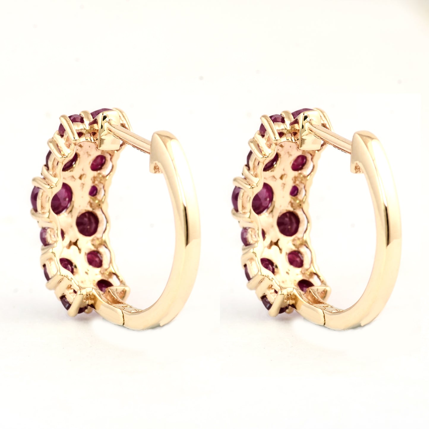 3.33 Ct Round Ruby 14K Gold Earrings
