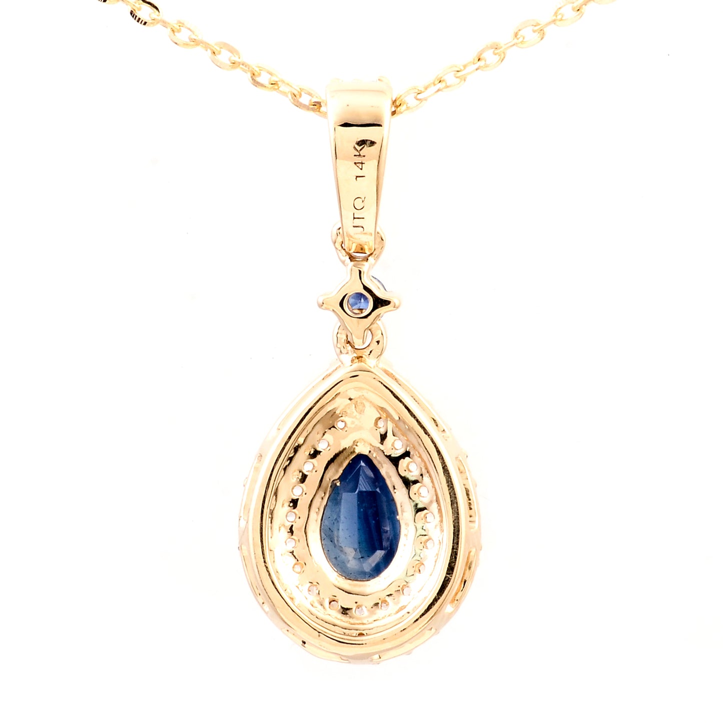 0.93 Ct Pear Sapphire 14K Gold Pendant