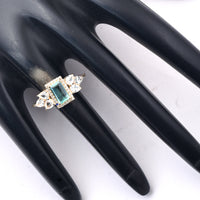 1.64 Ct Rectangle Step Cut Natural Emerald 14K Gold Ring