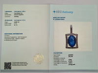 3.04 Ct Oval Mixed Cut Natural Sapphire 14K Gold Pendant