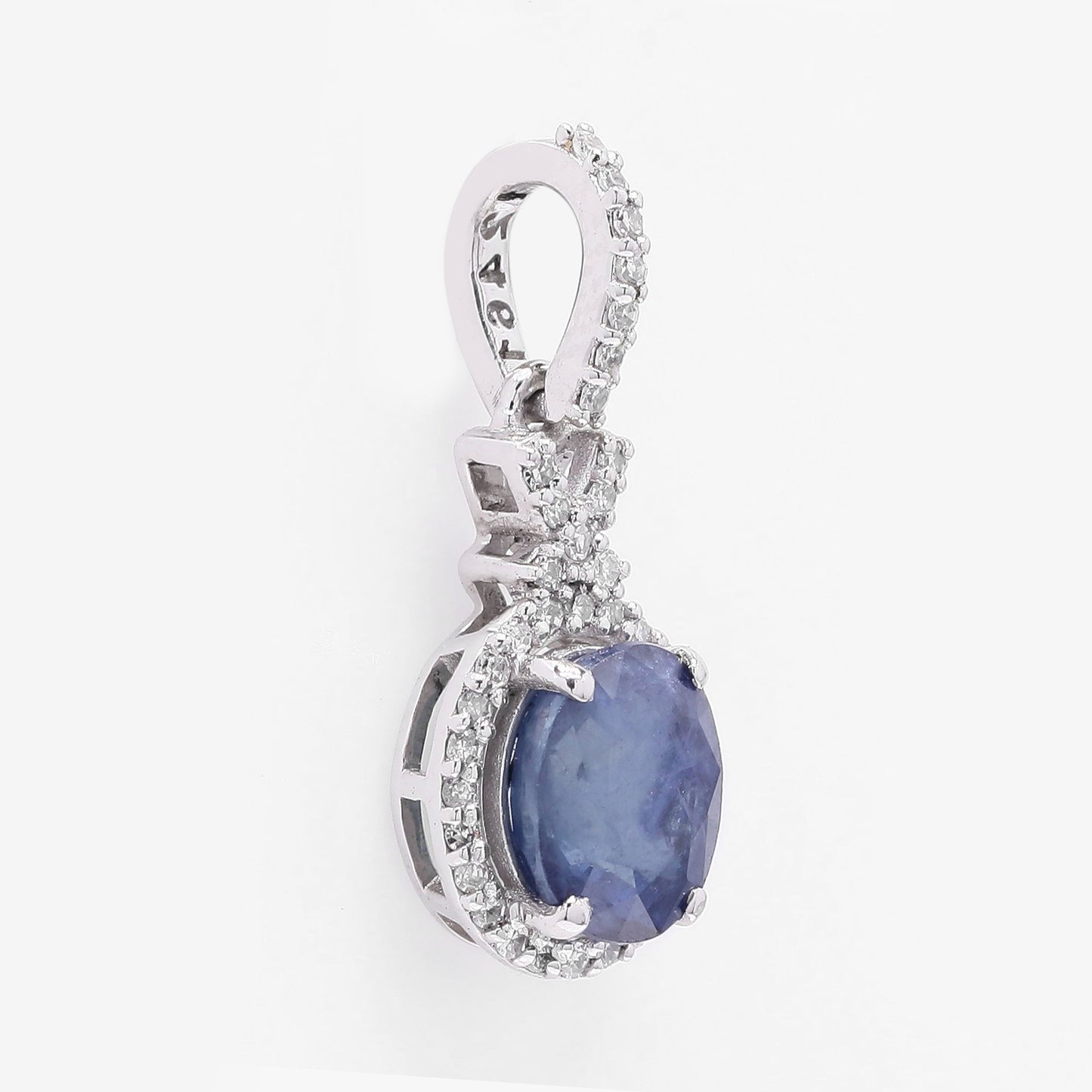 1.54 Ct Oval Mixed Cut Natural Sapphire 950 Platinum Pendant