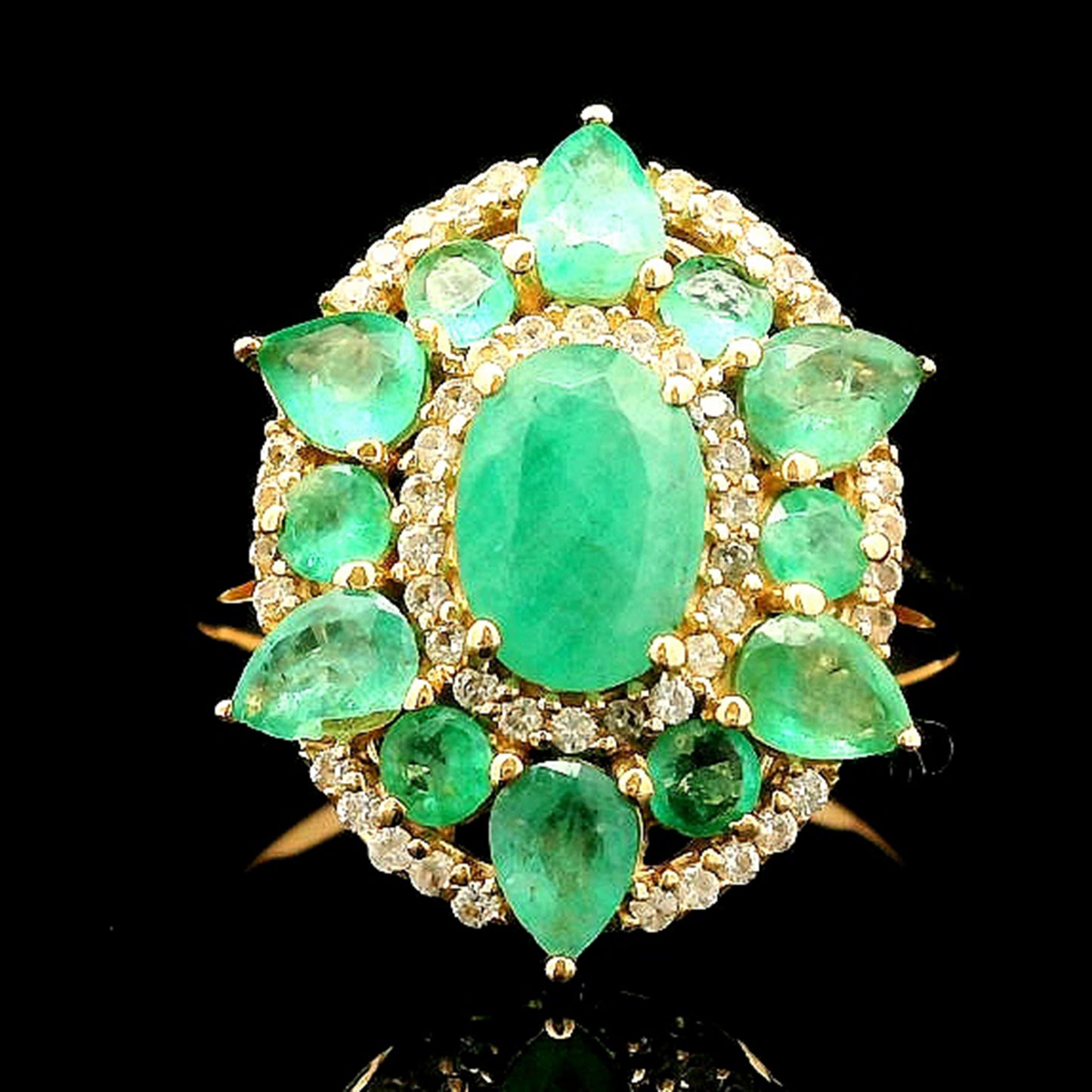 1.95 Ct Oval Emerald 14K Gold Ring