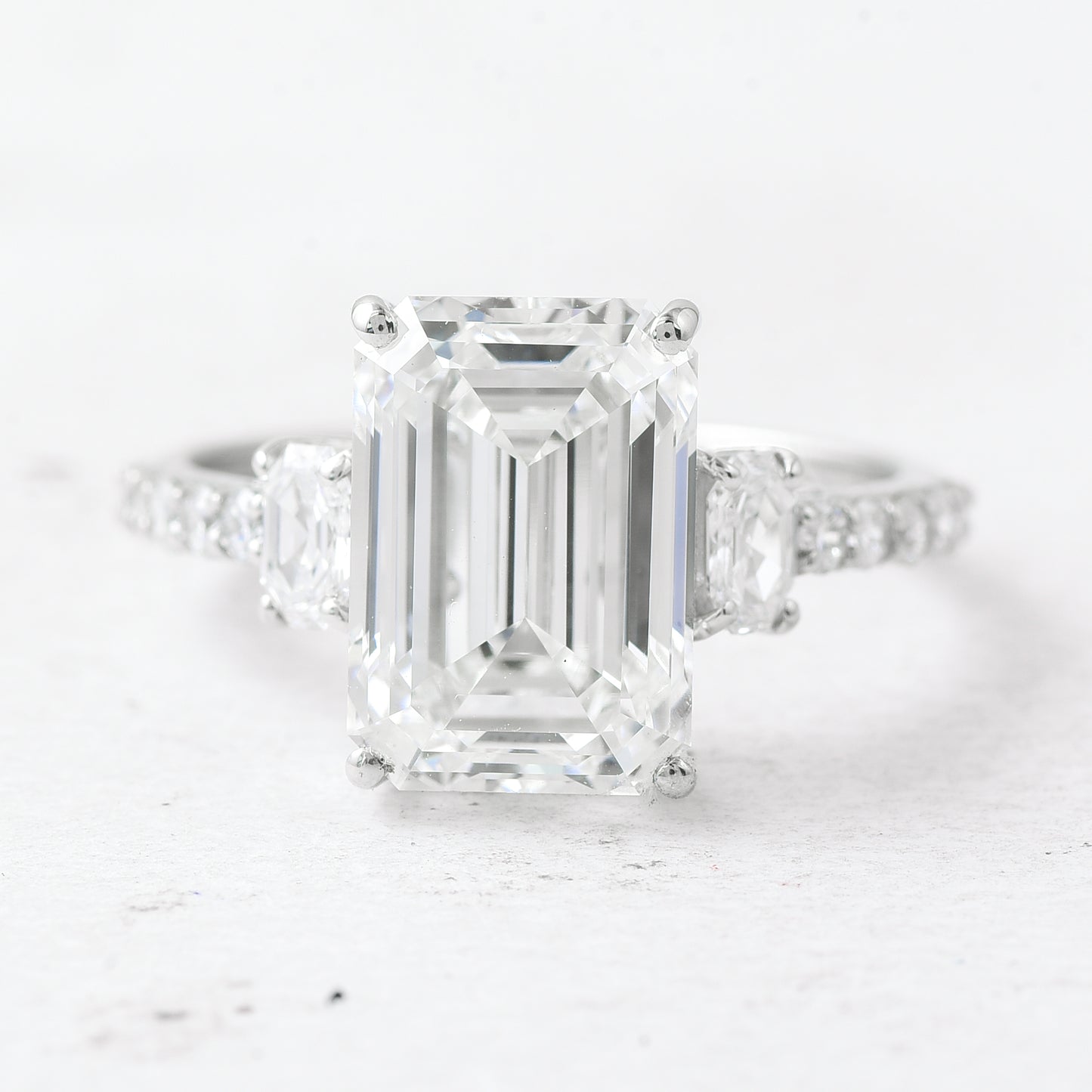 5.51 Ct Octagon Lab Grown Diamond 950 Platinum Ring