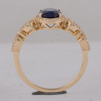 2.06 Ct Oval Sapphire 9K Gold Ring