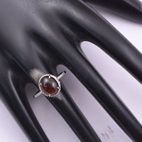 2.58 Ct Oval Cabochon Cut Natural Rubellite 950 Platinum Ring